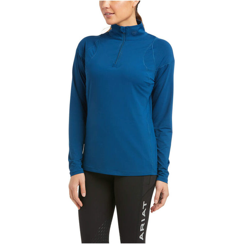 Ariat Womens Auburn 1/4 Zip Baselayer Top 10034846 - Blue Opal